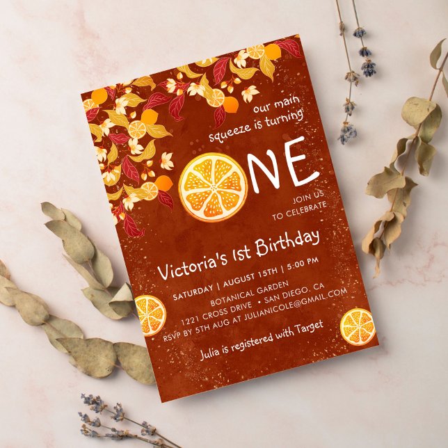 Invitation Terracotta Lemon Main Squeeze Photo Premier annive (Créateur téléchargé)