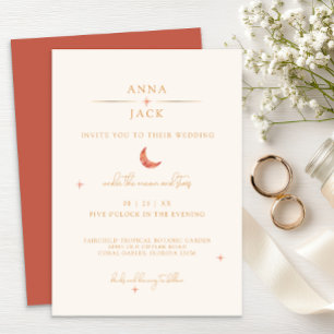 Invitation Terracotta Lune & Étoiles Mariage céleste Inviter