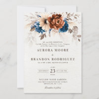 Terracotta Marine Bleu Pampas Grass Mariage botani