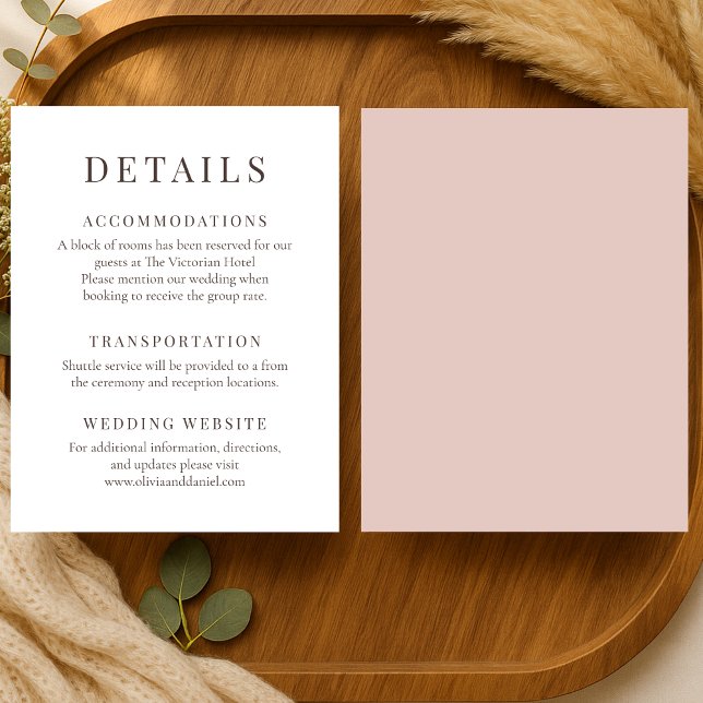 Invitation Terracotta Minimalist Elegant Wedding Details (Créateur téléchargé)