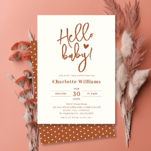 Invitation Terracotta minimaliste Baby shower neutre pour les