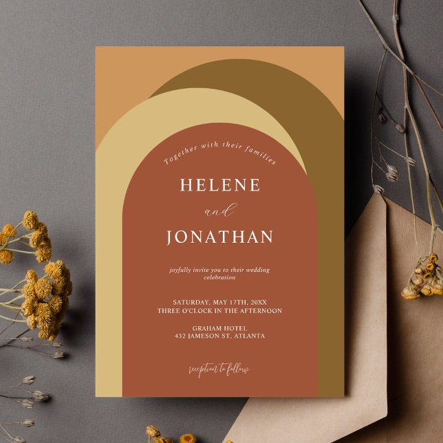 Invitation Terracotta minimaliste moderne mariage élégant (Terracotta Minimalist Modern Elegant Wedding Invitation)