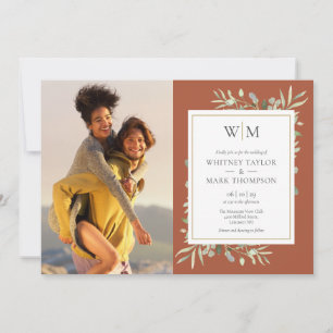 Invitation Terracotta Monogramme Mariage photo