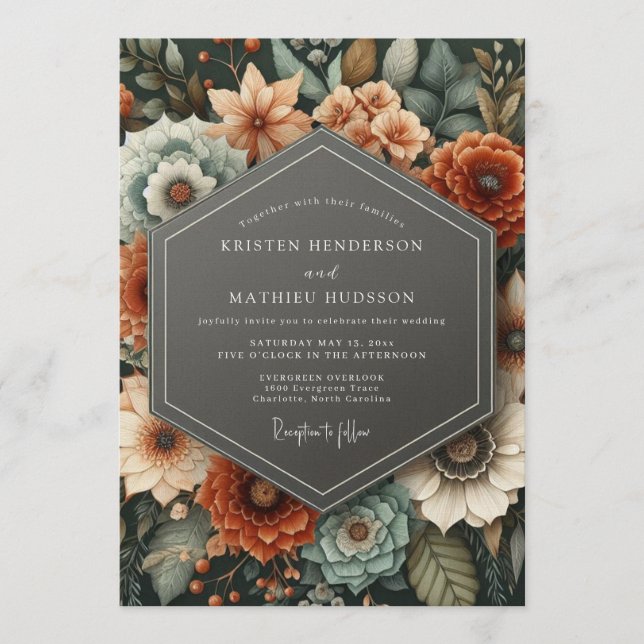 Invitation Terracotta Moody Desert Wedding (Devant)