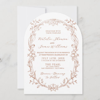 Invitation Terracotta Orange Brûlé Bohème Photo de Mariage Ar