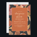 Invitation Terracotta Orange Brûlée Floral Black Surprise 40e<br><div class="desc">Elégante rouille,  orange brûlé,  et couleur d'eau de terre cuite floral sur une coutume noire surprise 40e anniversaire invitation fête.</div>
