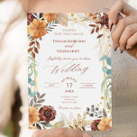Invitation Terracotta Pampas Grass Boho Rust Mariage<br><div class="desc">Magnifique faire-part de mariage moderne avec des éléments boho pampas en terre cuite rouille,  vert sauge et blanc teintes rustiques. Customisez avec vos propres détails en utilisant les modèles de texte. Arrière - plan peut être changé en une couleur de votre choix.</div>