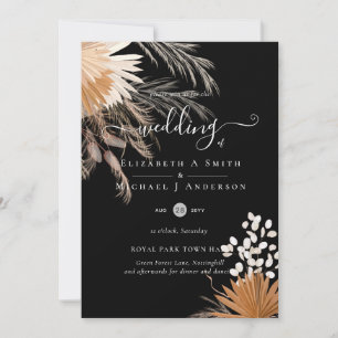 Invitation Terracotta Pampas Mariage Tropical Grass
