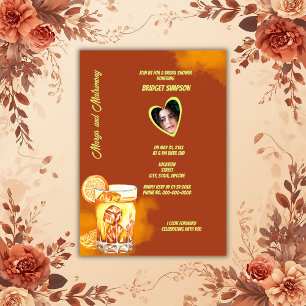 Invitation terracotta photo baby shower mariage margs & matri