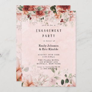 Invitation Terracotta Printemps Automne Floral Engagement Par