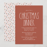 Terracotta Rouge Boho Polka Dot Dîner De Noël