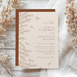 Invitation Terracotta Rust Ivory Boho Fall Foliing Mariage