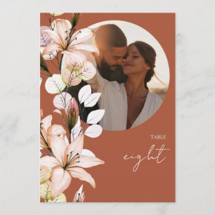 Invitation Terracotta Rustic Boho Floral Numéro du tableau ph