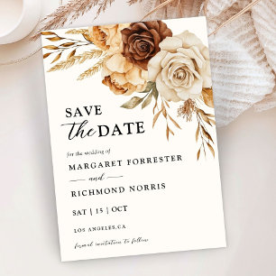 Invitation Terracotta Rustic Floral Wedding Enregistrer la da