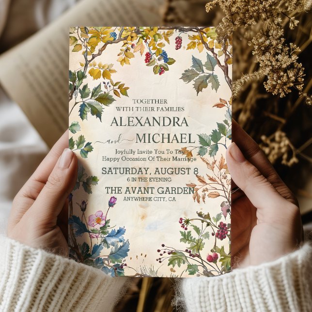 Invitation Terracotta Rustique Mariage Fleur sauvage de monta (Créateur téléchargé)