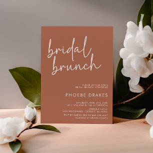 Invitation Terracotta Script minimaliste Brunch nuptial