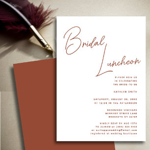Invitation Terracotta Script Whimsical Chic Bridal Luncheon