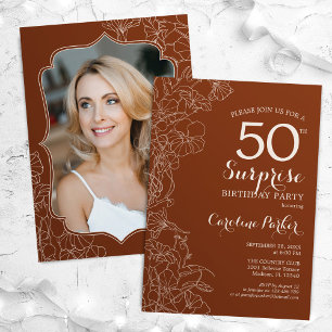 Invitation Terracotta Surprise Photo 50e anniversaire