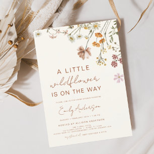 Invitation Terracotta Un Petit Baby shower Fleur sauvage
