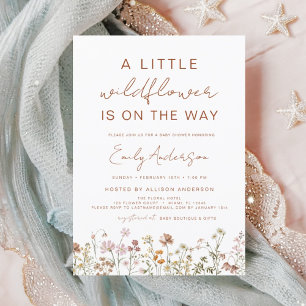 Invitation Terracotta Un Petit Baby shower Fleur sauvage