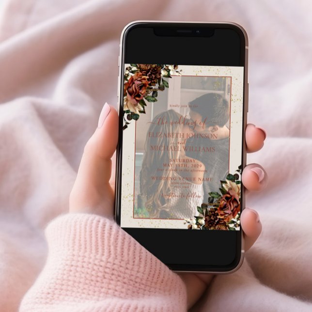 Invitation Terracotta Verdure Vellum Overlay Mariage photo (Créateur téléchargé)