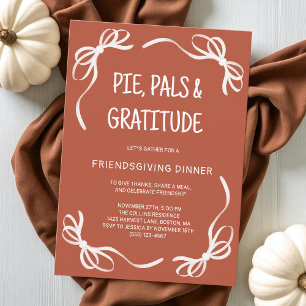 Invitation Terracotta Whimsical Main tiré Bow Friendsgiving