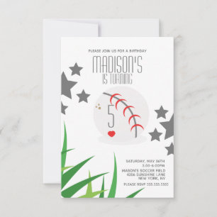 Invitation Terrain de Baseball Moderne Fête d'Anniversaire Ét