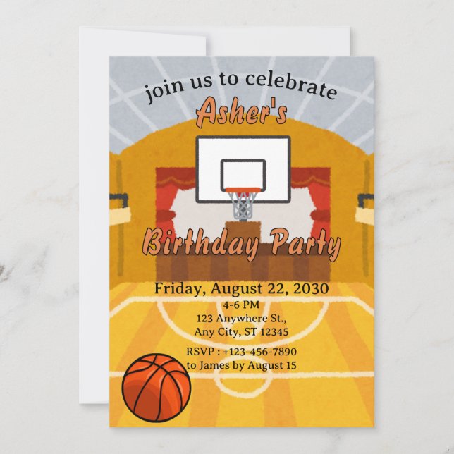 Invitation Terrain de basketball (Devant)