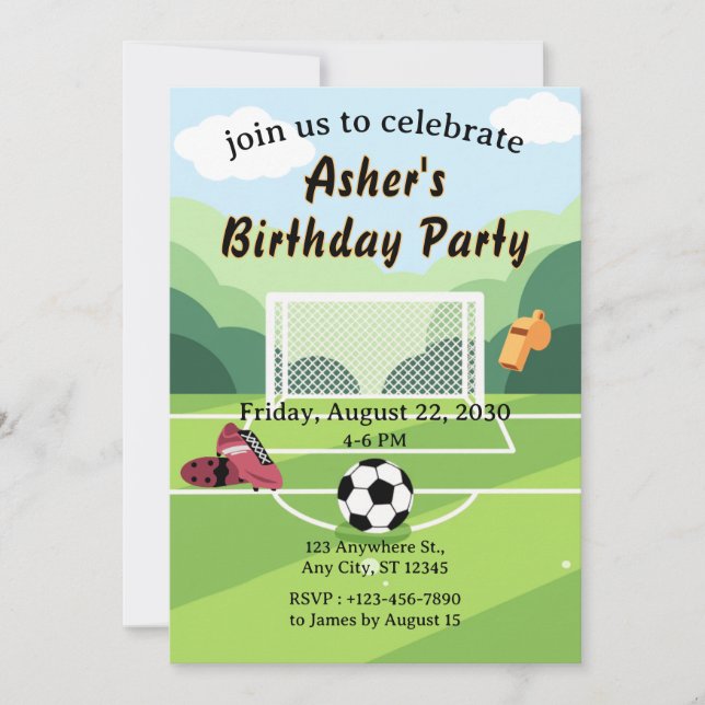 Invitation Terrain de football (Devant)