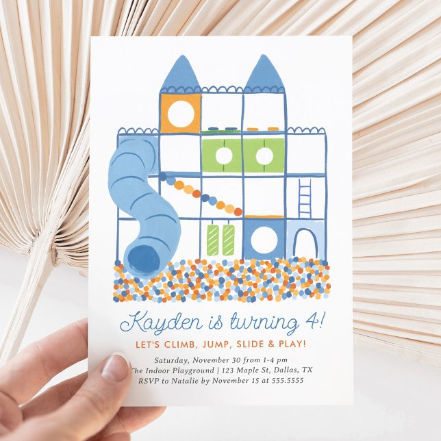 Invitation Terrain de jeu intérieur Anniversaire enfants (Créateur téléchargé)