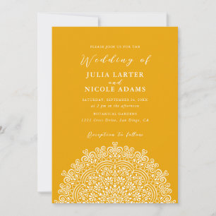 Invitation Terrain Mexicain Rétro Florissant Mandala Mariage