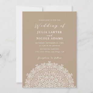 Invitation Terrain Mexicain Rétro Florissant Mandala Mariage