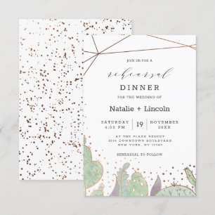Invitation Terrarium de cactus et de succulentes pour dîner d