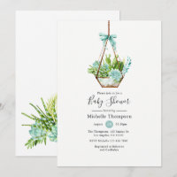 Terrarium de verre à l'aquarelle Succulents Baby S