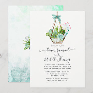 Invitation Terrarium en verre Succulents Baby shower par cour