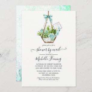 Invitation Terrarium en verre Succulents Baby shower par cour