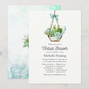 Invitation Terrarium en verre Succulents Baby shower virtuel