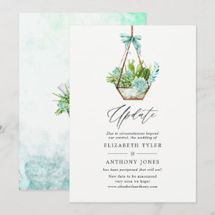 Invitation Terrarium en verre Succulents Mariage Mise à jour