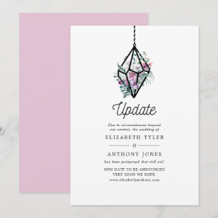 Invitation Terrarium Géométrique Mariage Floral Pastel Mise à