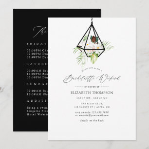 Invitation Terrarium Géométrique Week-end Enterrement de Vie