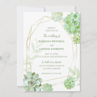 Invitation Terrarium Succulents Verdure Mariage
