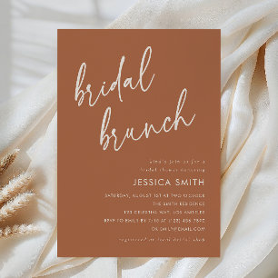 Invitation Terrasse Élégant Brunch de Mariée Minimaliste