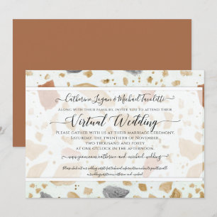 Invitation Terrazzo Terra-cotta Mariage virtuel Terre moderne