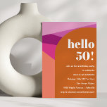 Invitation Terre cuite mauve géométrique moderne 50e annivers<br><div class="desc">Moderne géométrique violet Terracotta 50e anniversaire Invitation</div>