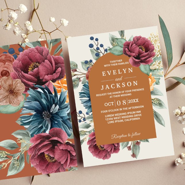 Invitation Terre cuite orange brûlée Boho rustique moderne (Créateur téléchargé)