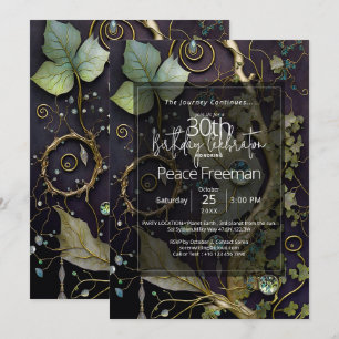 Invitation Terre natale Gemme botanique abstraite