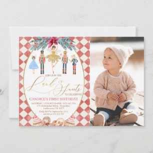 Invitation Terre Rouge des sucreries Nutcracker Photo Anniver