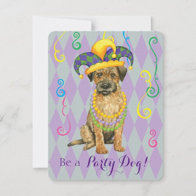 Invitation Terrier frontalier de Mardi Gras (Devant)