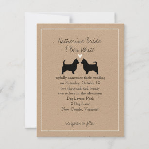 Invitation Terriers australiens avec Mariage de longues queue