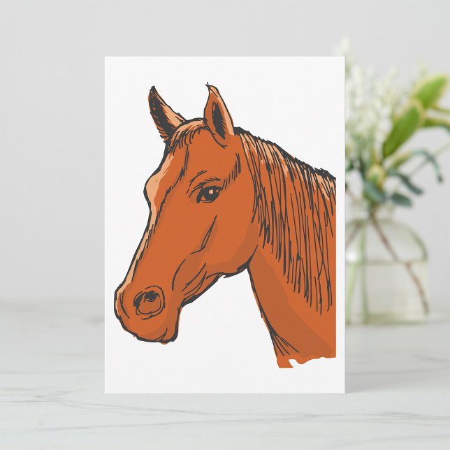 Invitation Tête de Cheval Marron Ferme Animal (Créateur téléchargé)
